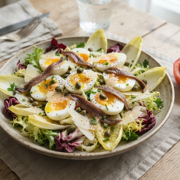 Salade met ansjovis en ei
