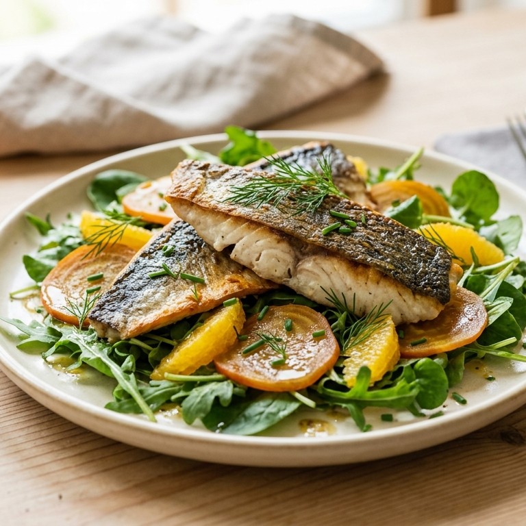 Salade met gebakken makreel