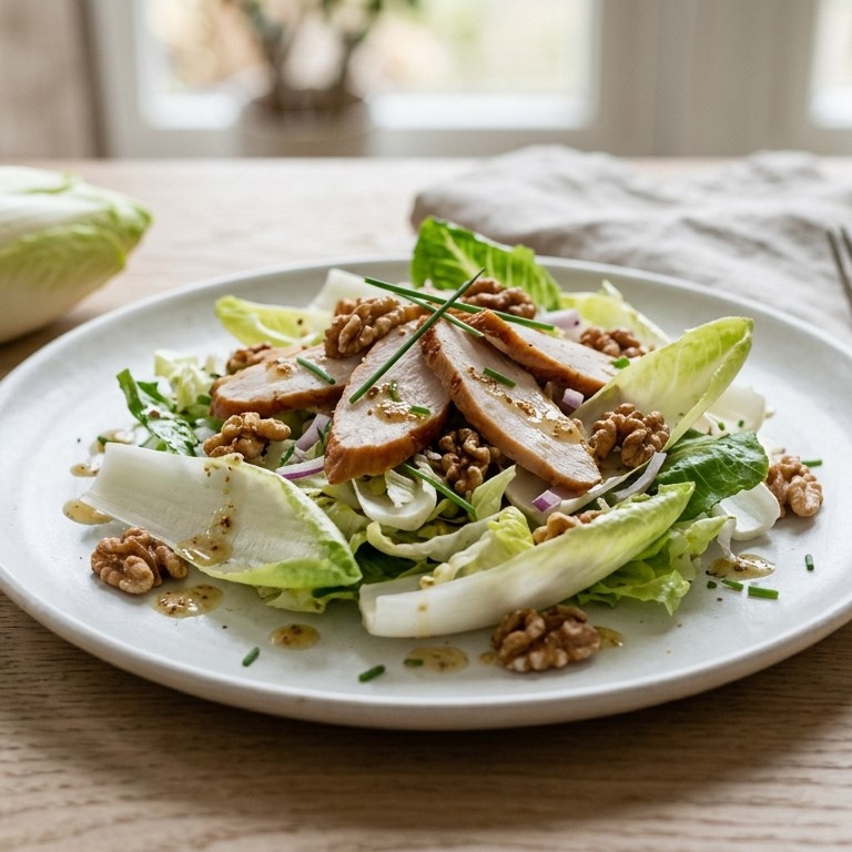 Salade met gerookte kip en witlof