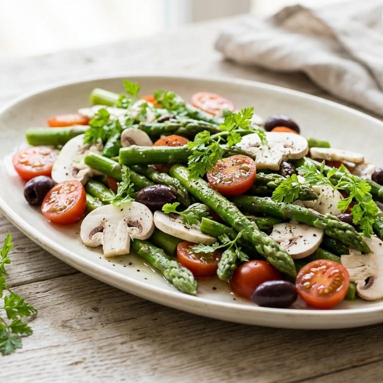 Salade met groene asperges