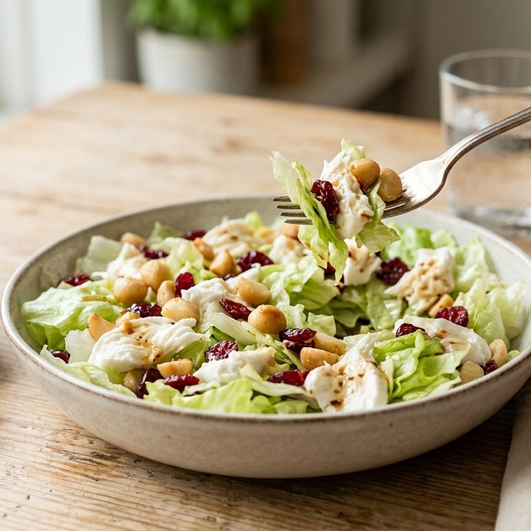 Salade met macadamia's en cranberry's