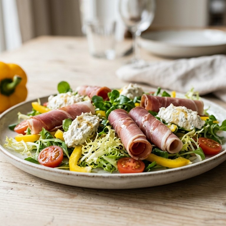 Salade met roomkaas en mierikswortel