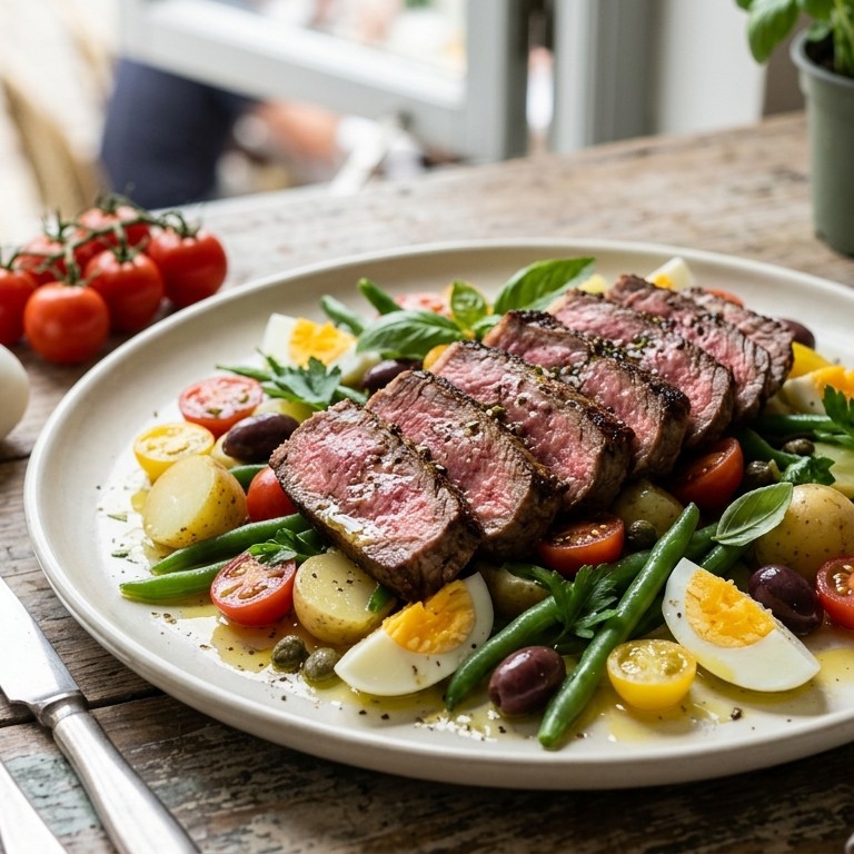 Salade Nicoise met entrecote