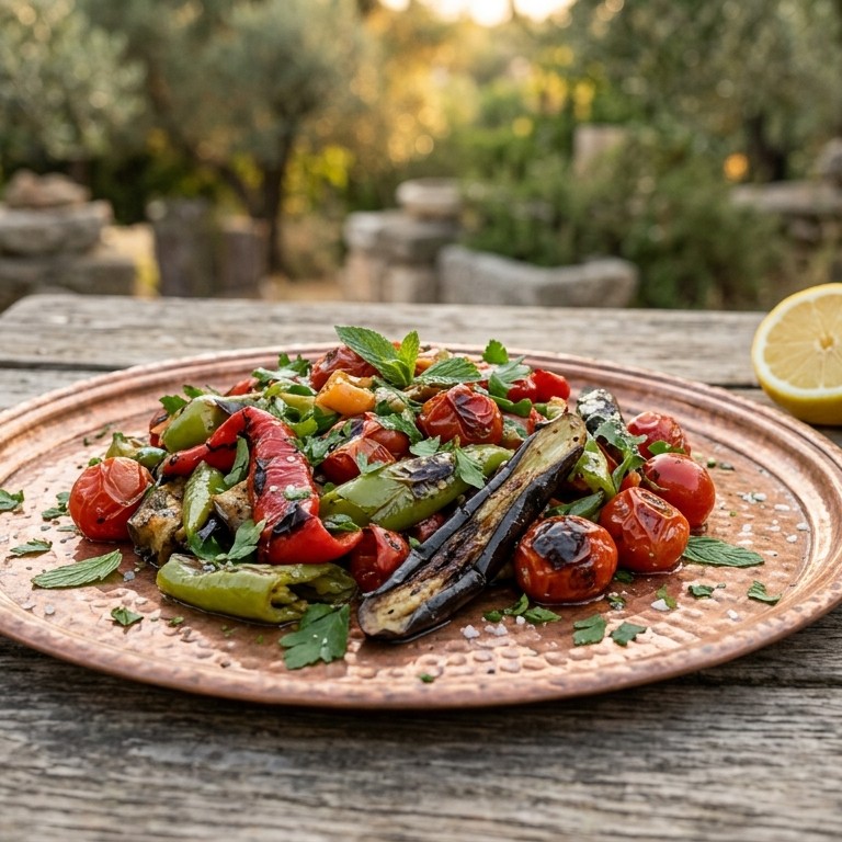 Salade van gegrilde groenten