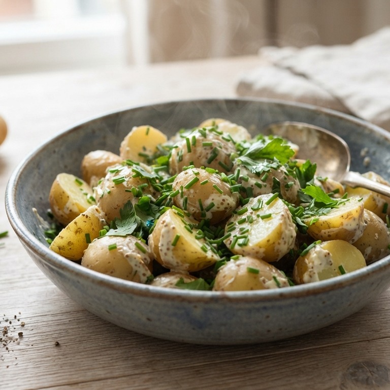 Salade van nieuwe aardappelen