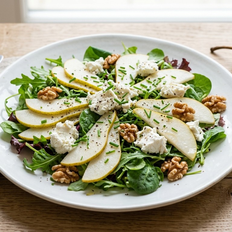 Salade van peren met geitenkaas