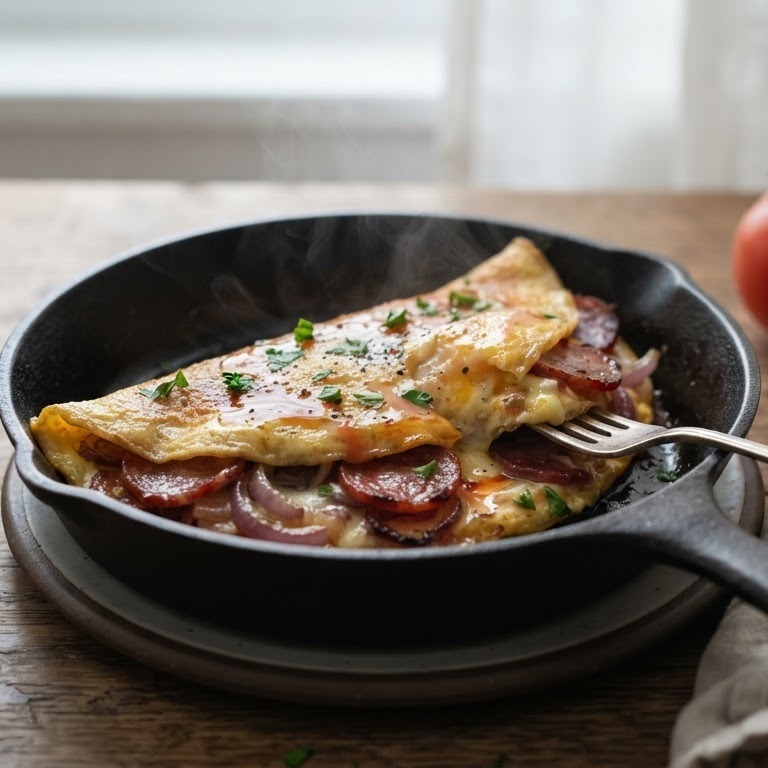 Salami-omelet