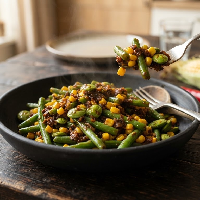 Sambal Goreng Boontjes en mais
