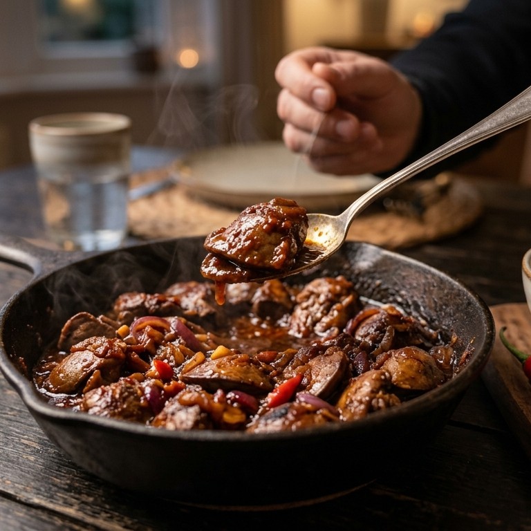 Sambal goreng kippenlevertjes