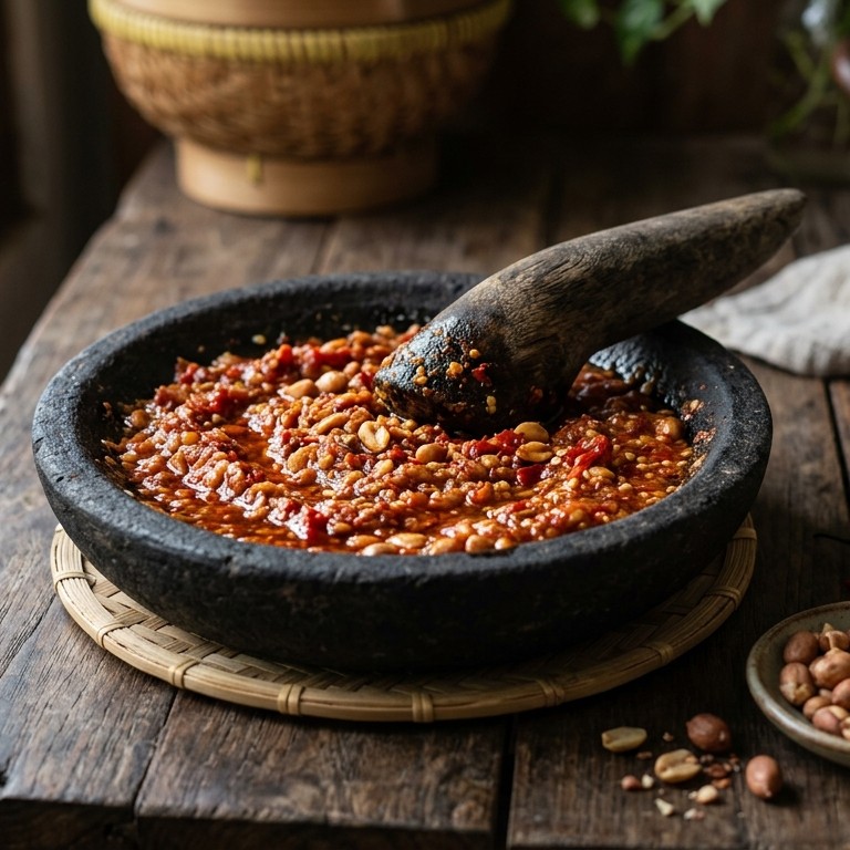 Sambal katjang (sambal met pinda’s)