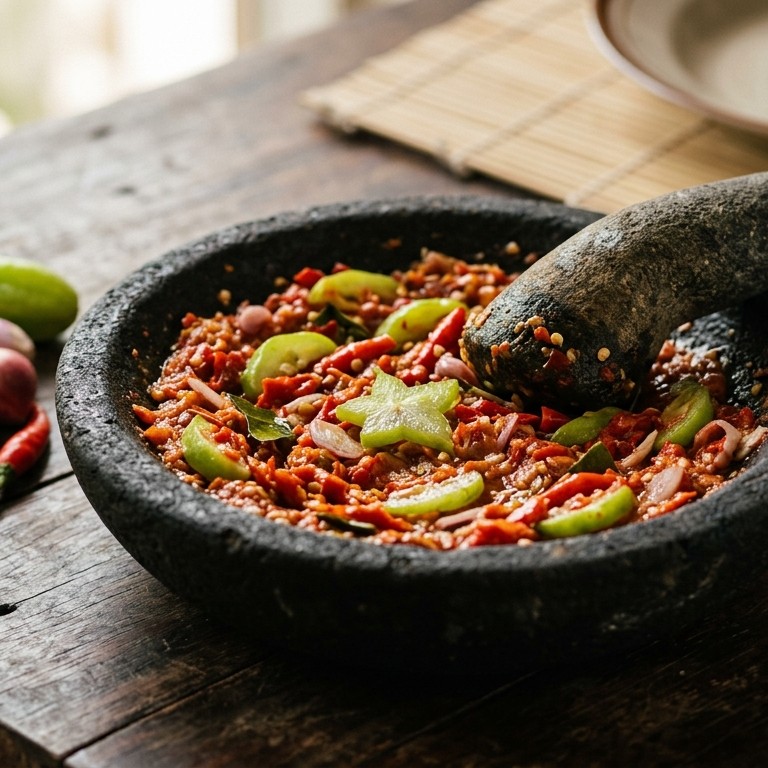 Sambal Lado Balimbiang (sambal met zure stervruchten)
