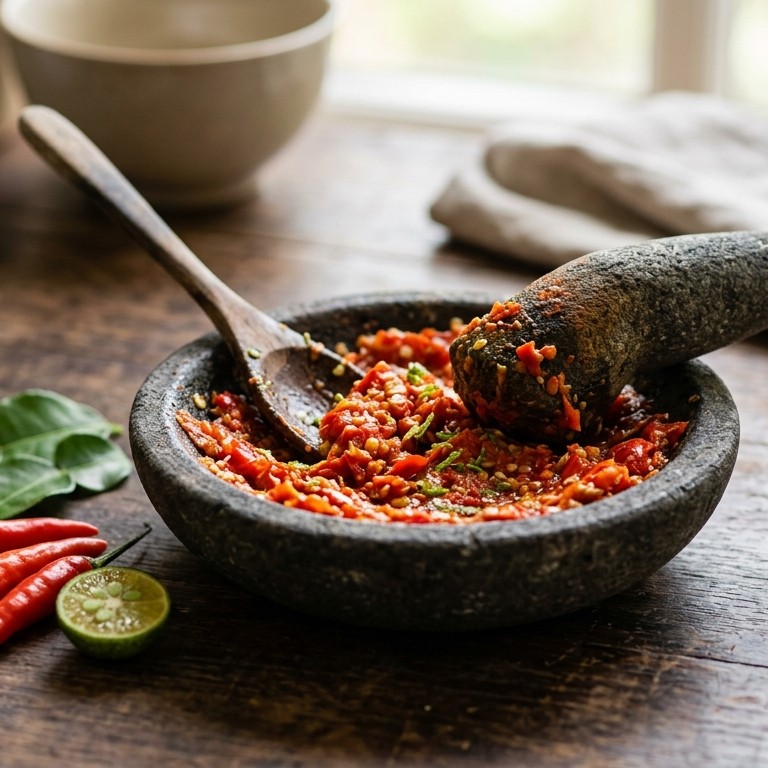 Sambal Parado (sambal van rawits en limoen schil)