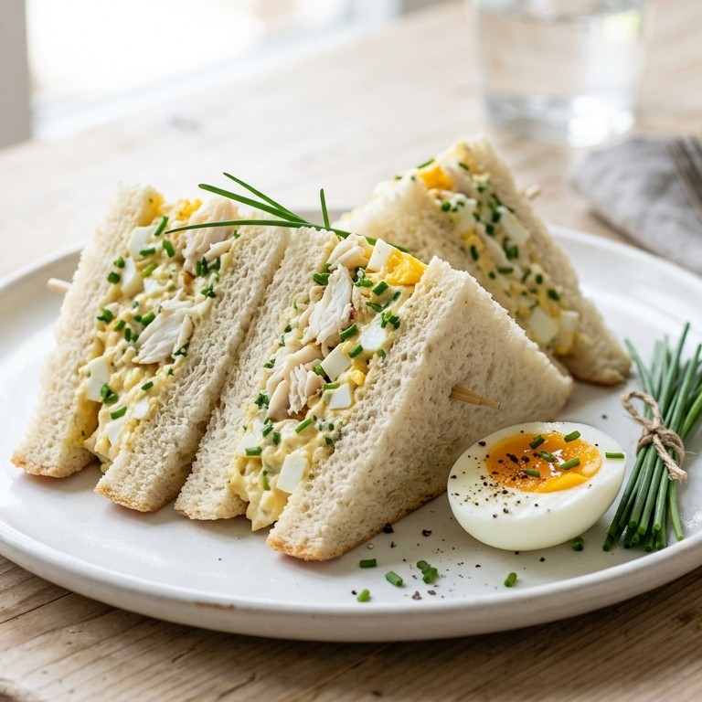 Sandwich met eiersalade en krab