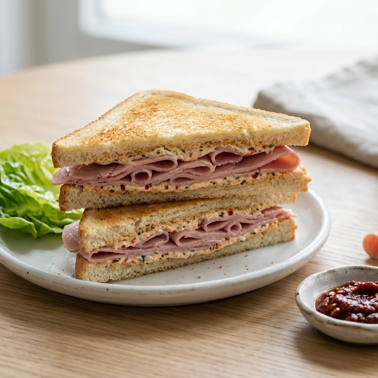 Sandwich met gekookte achterham