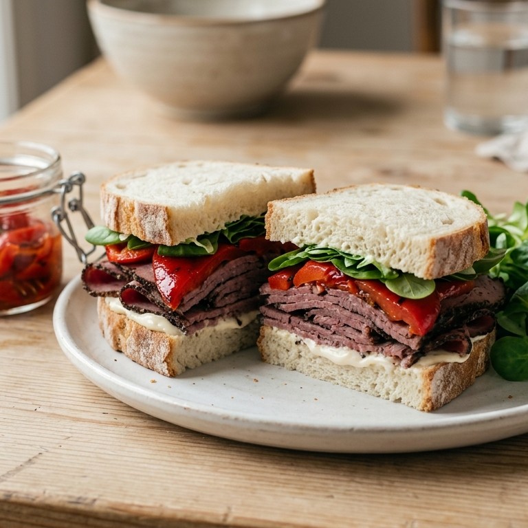 Sandwich pastrami met paprika
