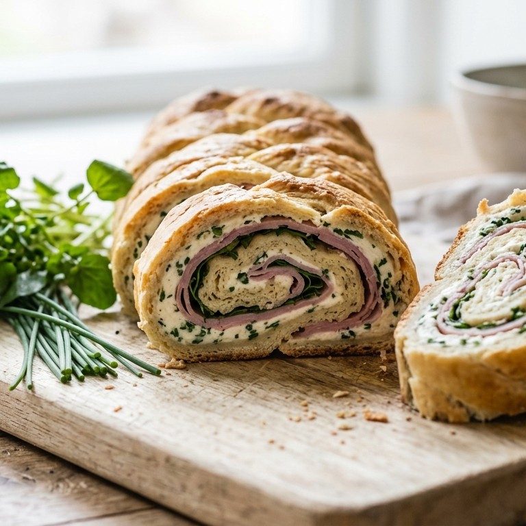 Sandwichrol met ham en kwark
