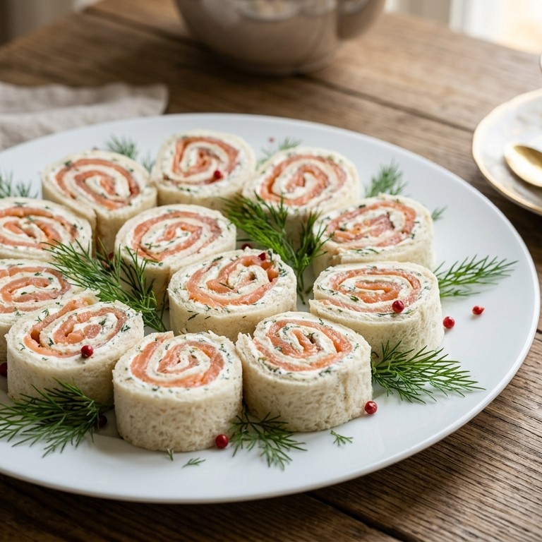 Sandwichrolletjes met zalm voor de high tea