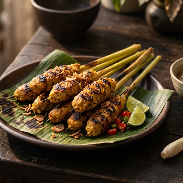 Saté ikan kokos (saté van visfilets met kokos)