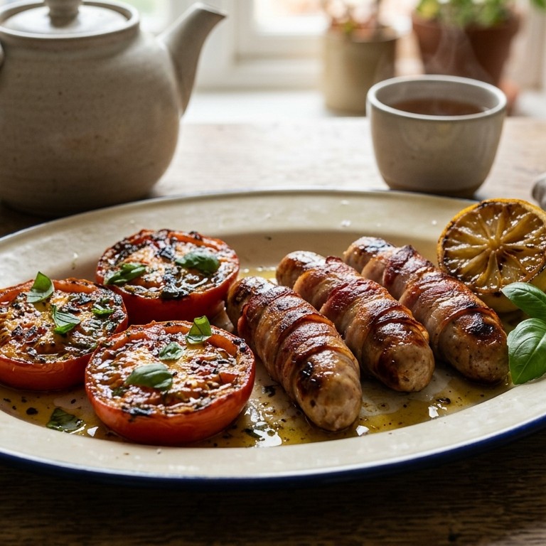 Saucijsjes met gegrilde tomaat