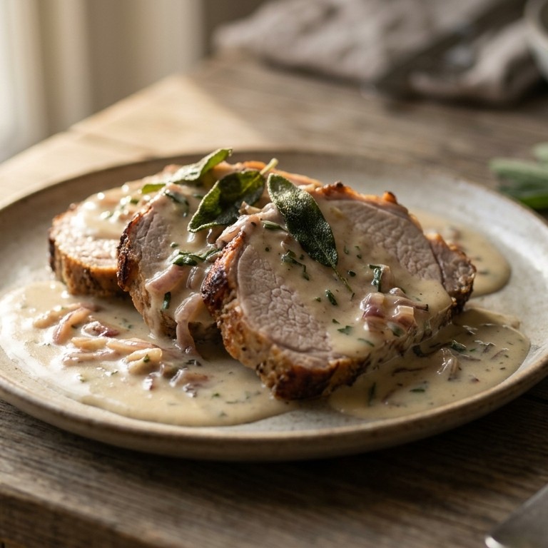 Saus met salie en rode ui