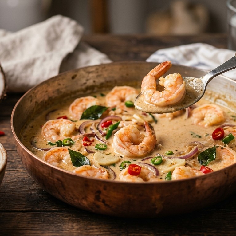 Scampi in kokosmelk