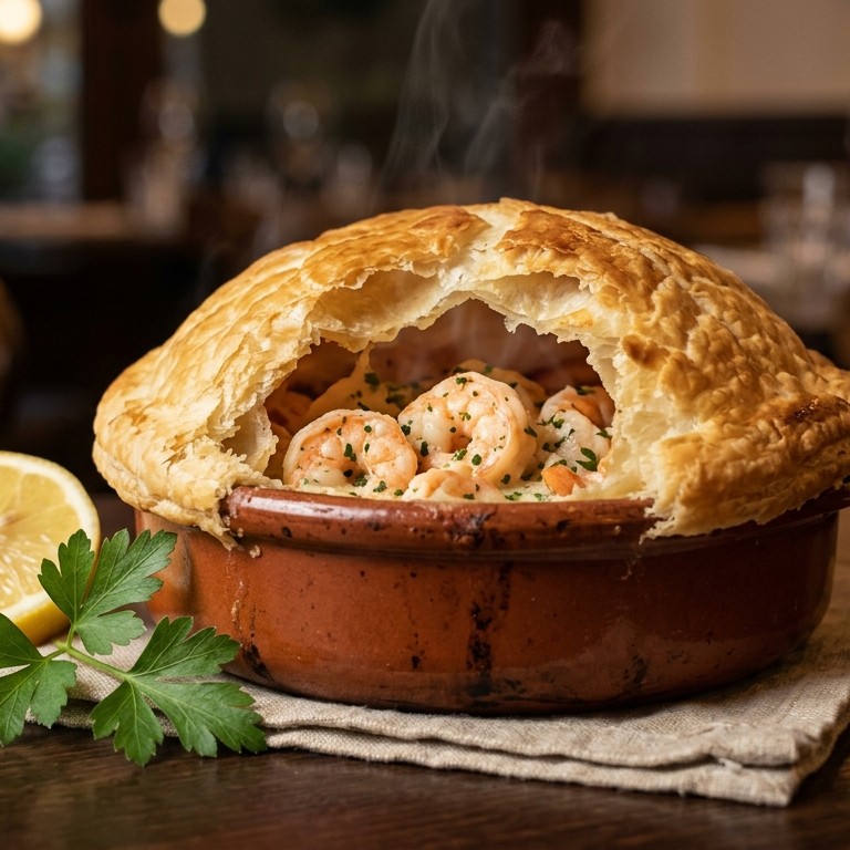 Scampi’s uit de oven onder een dekseltje