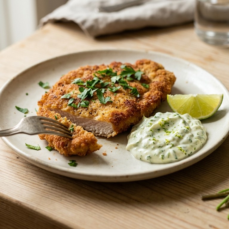 Schnitzel met limoen-mayonaise