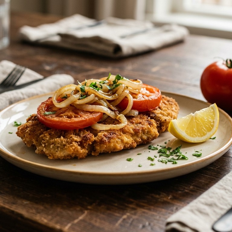 Schnitzel tomaat-ui