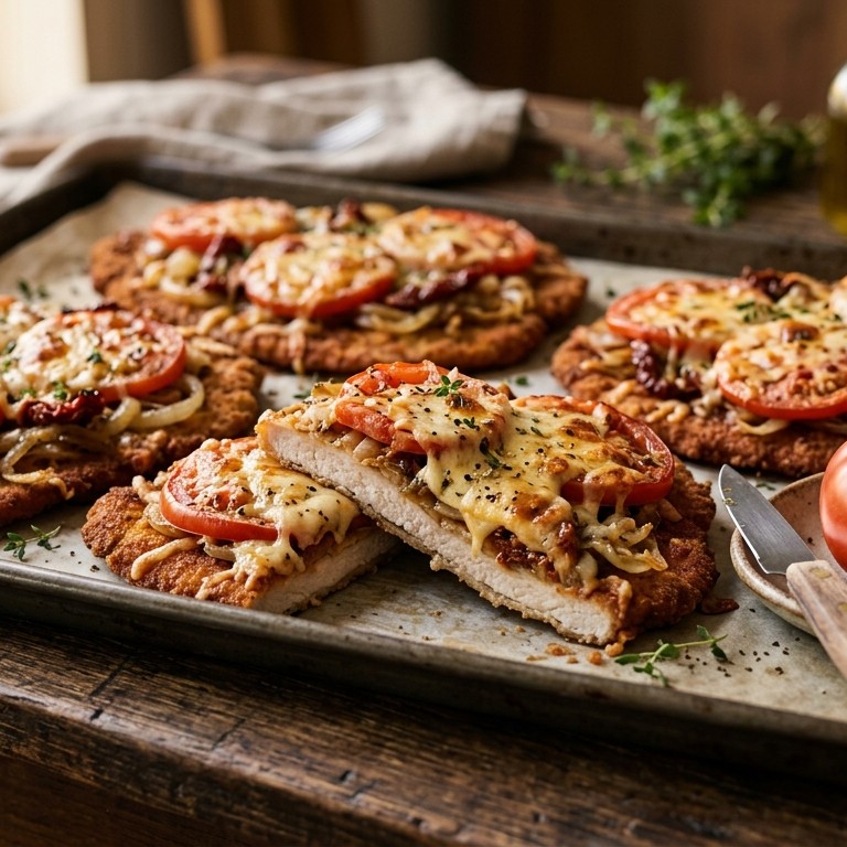 Schnitzelpizza's voor buffet