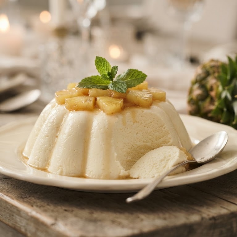 Schuimige ananas-roompudding