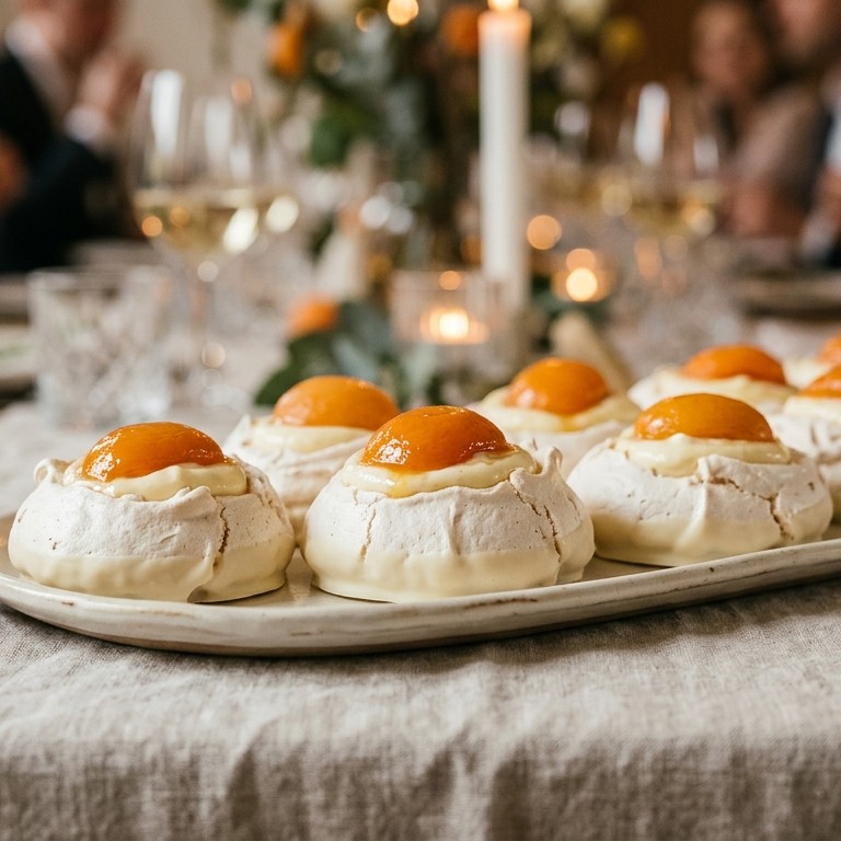 Schuimpjes met abrikozen voor buffet