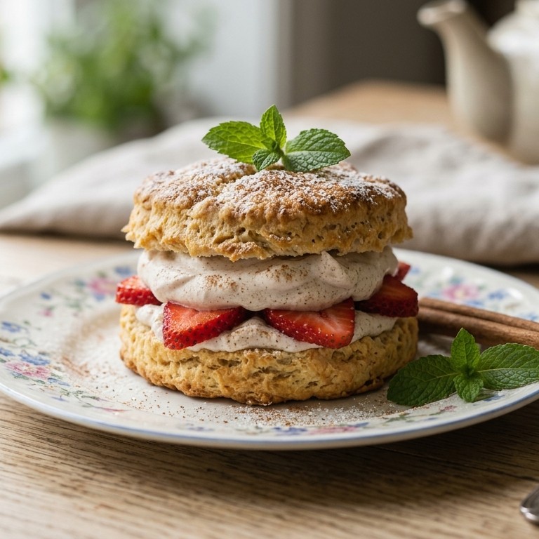Scones met aardbeien en kaneelroom