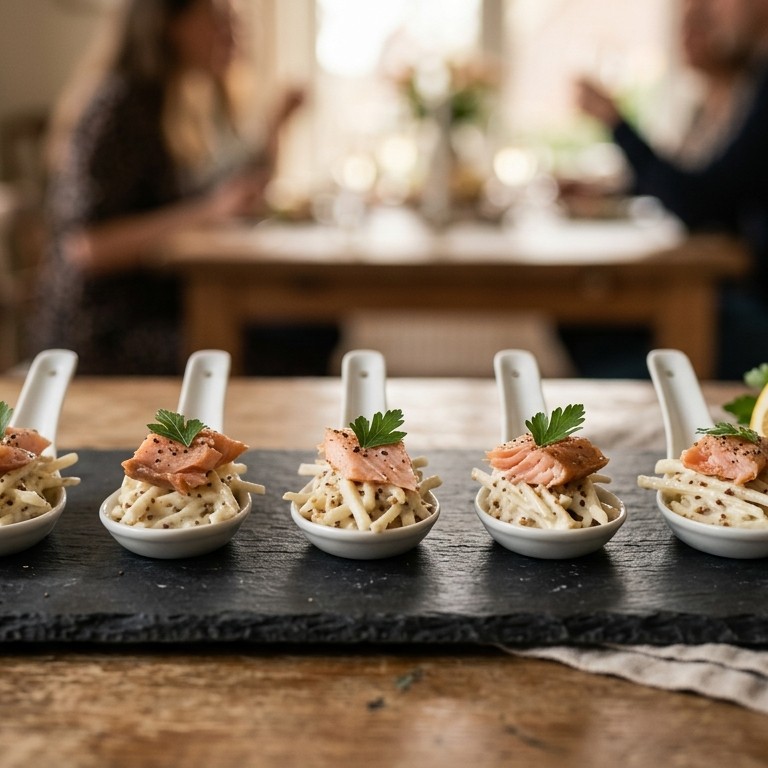 Selderijremoulade met gerookte forel