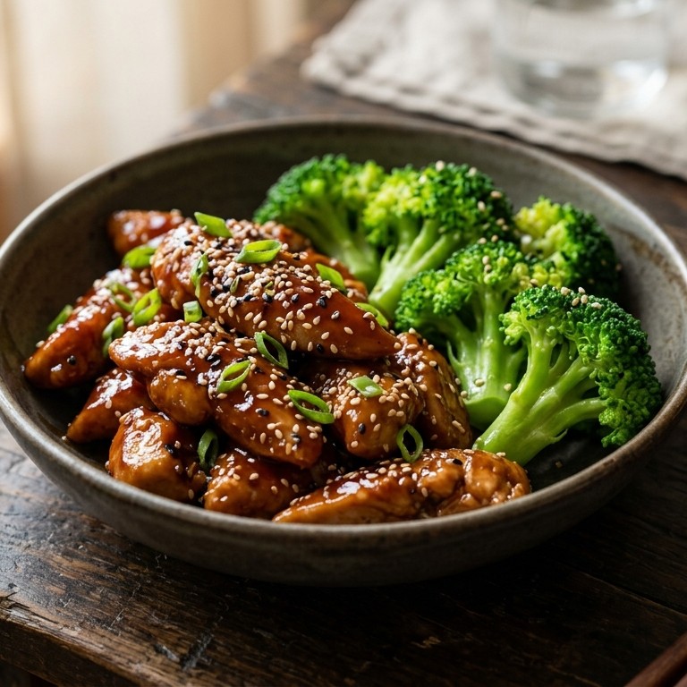 Sesam-hoisinkip met broccoli