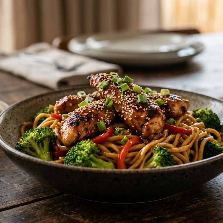 Sesam-hoisinkip met broccoli