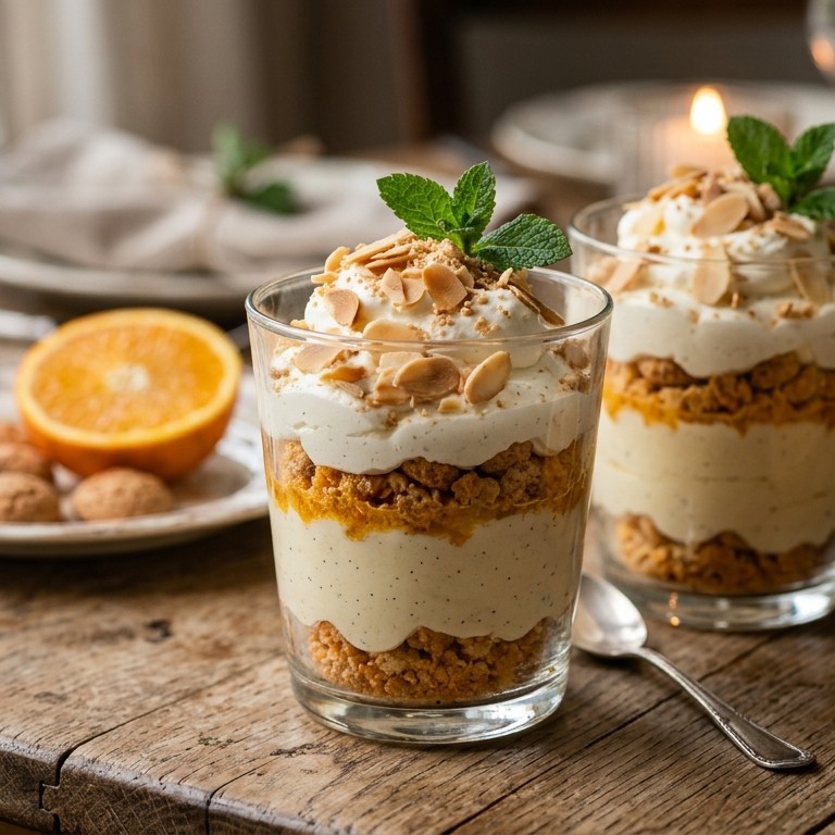 Sherry-vanille-crème met bitterkoekjes