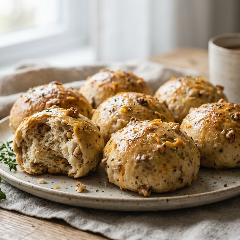 Sinaasappelbroodjes met walnoten