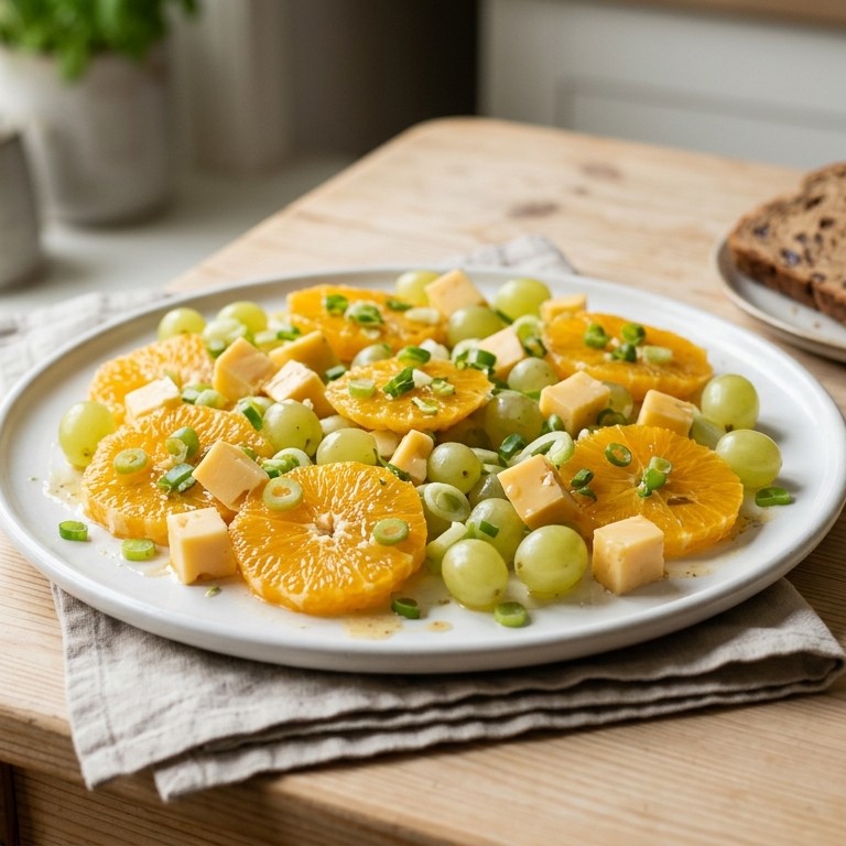 Sinaasappelsalade met druiven