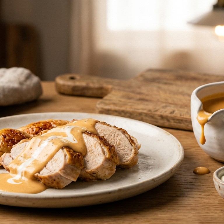 Sinaasappelsaus met creme fraiche