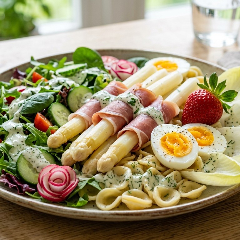 Slaatje met asperge en parmaham