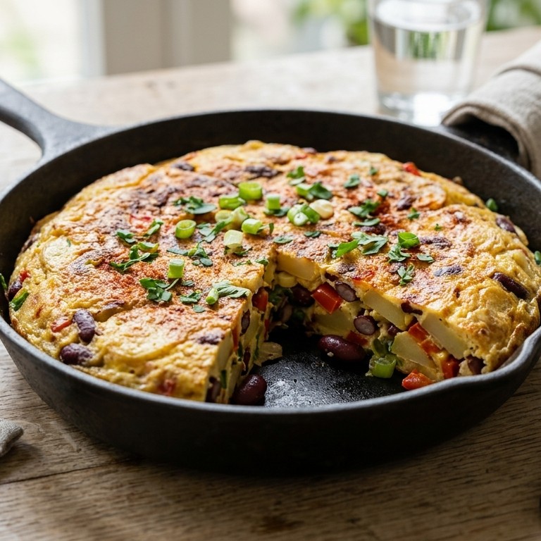 Slanke aardappel-bonentortilla