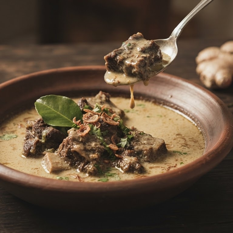 Smoor van runderriblappen met kokosmelk en Indische kruiden