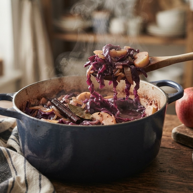 Snelkookpan rodekool met appeltjes