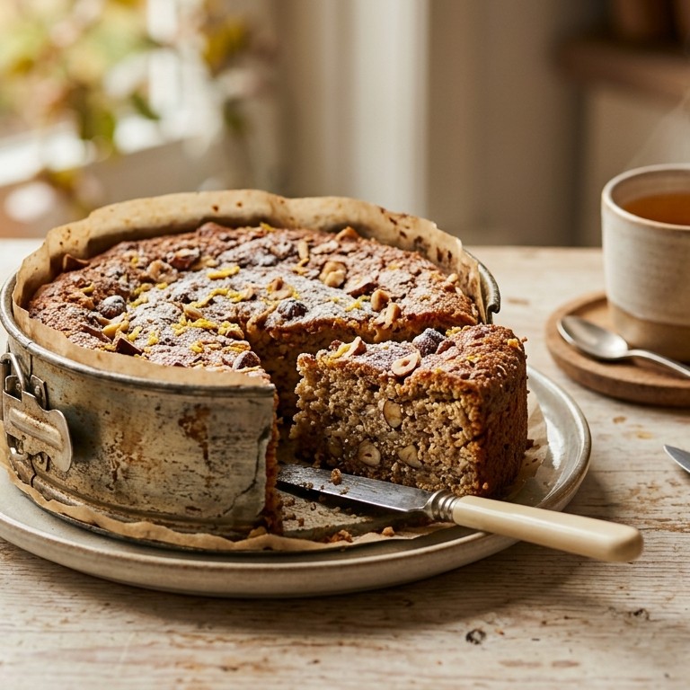 Snelle kwark-notencake zonder meel