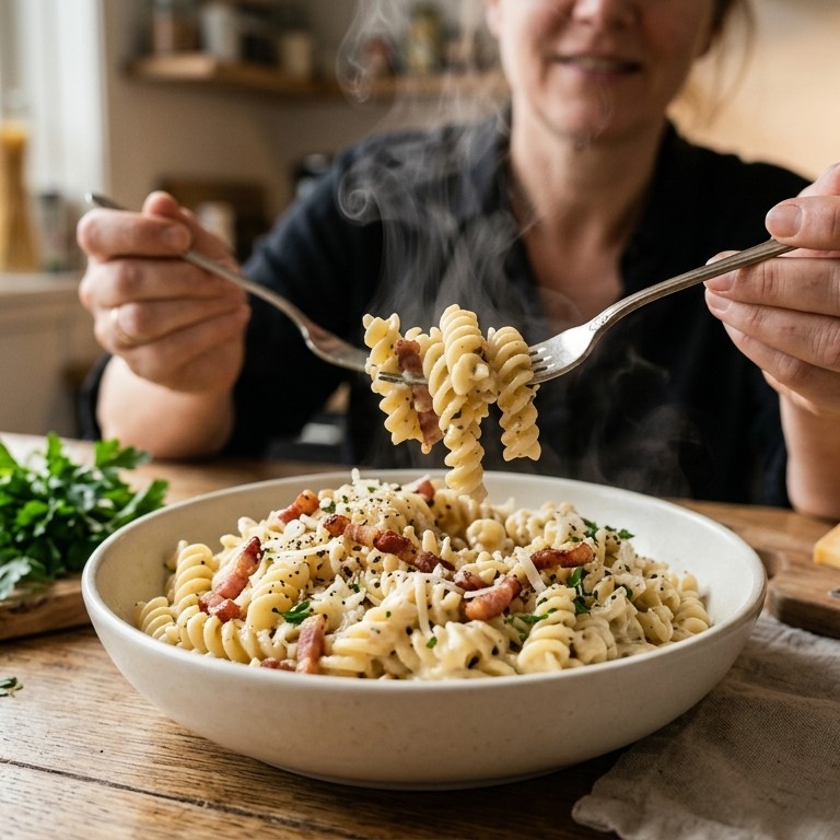 Snelle pasta carbonara