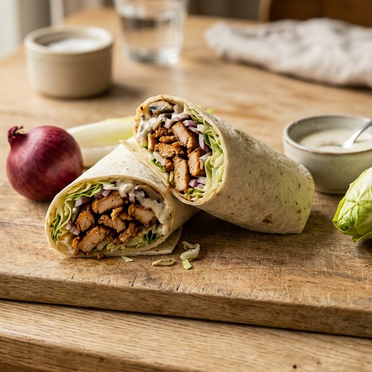 Snelle wraps met gyros en andijvie