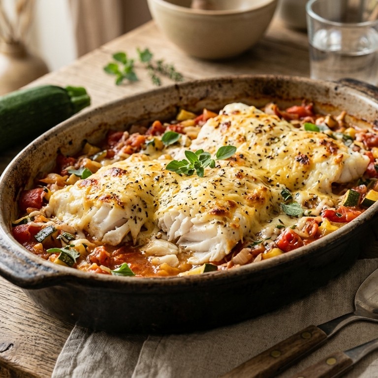Snoekbaars ovenschotel