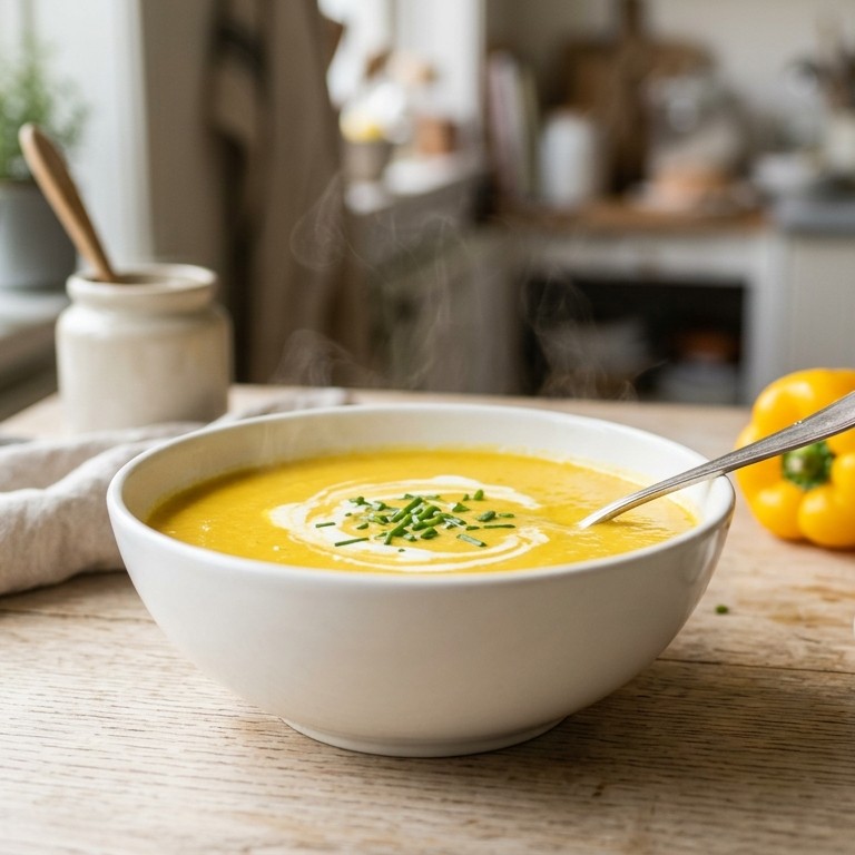 Soep van gele paprika