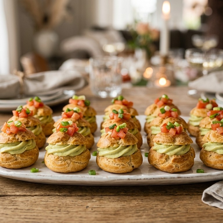 Soesjes gevuld met avocado-mousse 24 stuks
