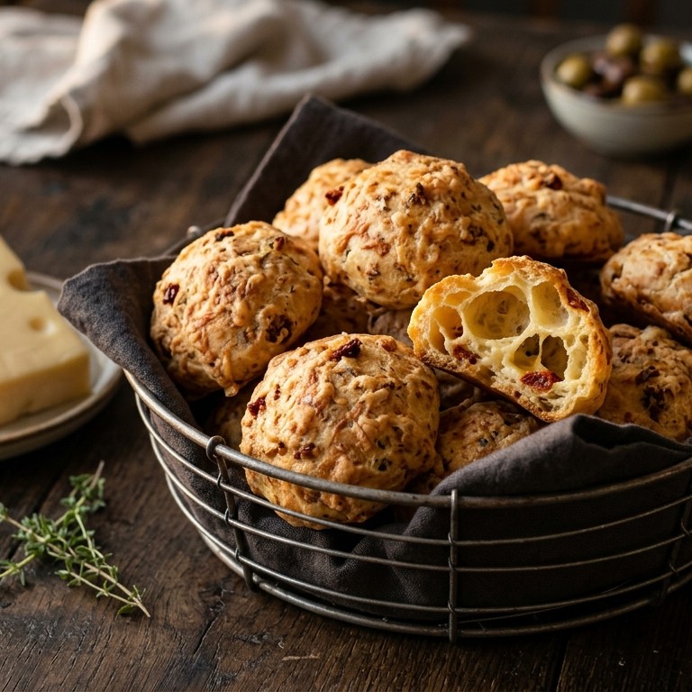Soesjes met Emmentaler en gedroogde tomaatjes